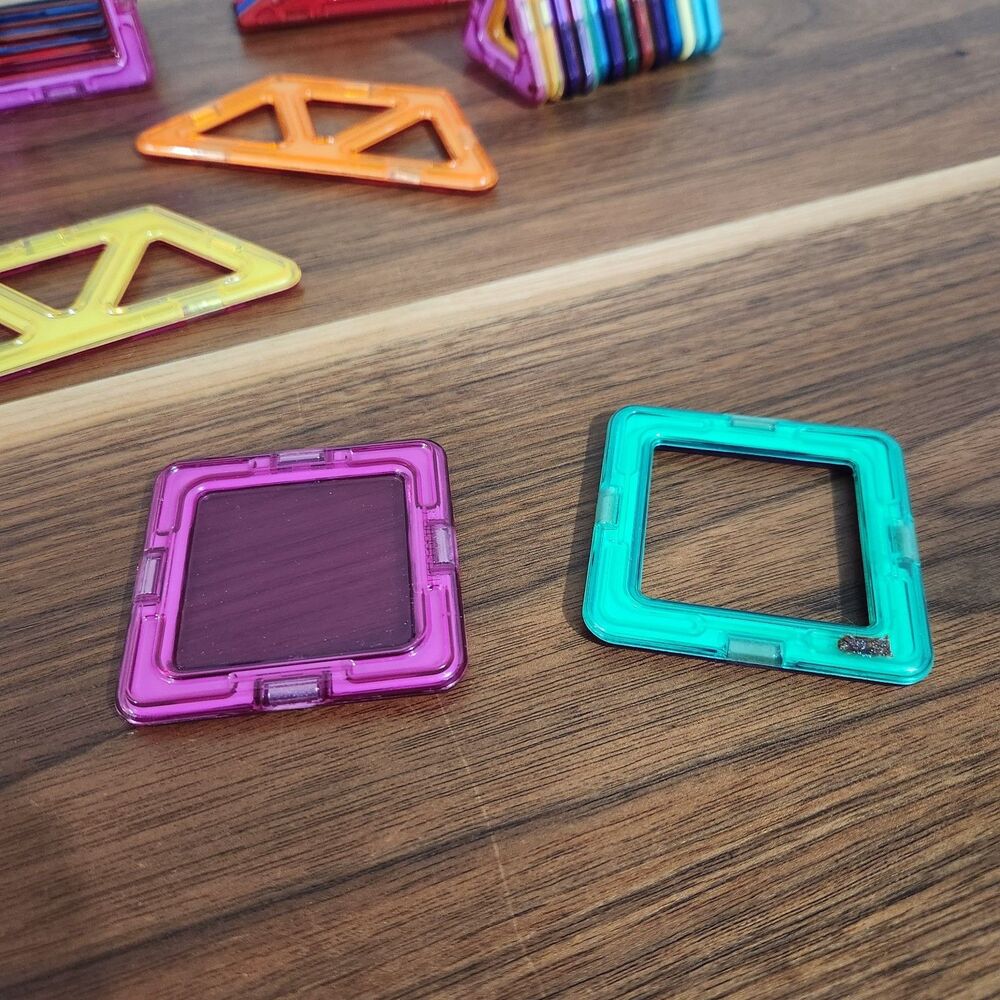 Magformers Magnetic Building Tiles Blocks Lot of 45 Assorted Colors and Shapes - Picture 2 of 3